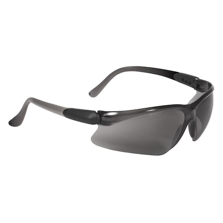 Radians Basin, Safety Glasses, Anti-Scratch, Smoke Lens, Smoke Frame, Frameless, 1 PR BA1-20